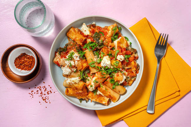 Rigatonis à la ricotta gratinés au four