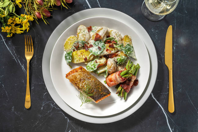 Honning- og sennepsglasert laks