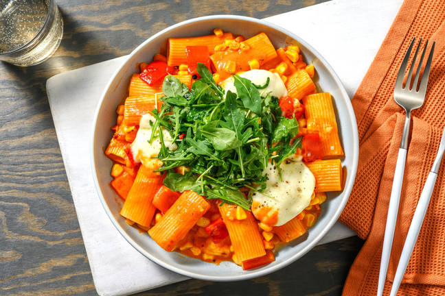 Creamy Harissa and Double Cheese Pasta Bake