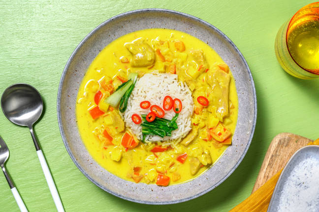 Curry d'émincés végé façon poulet et pak-choï