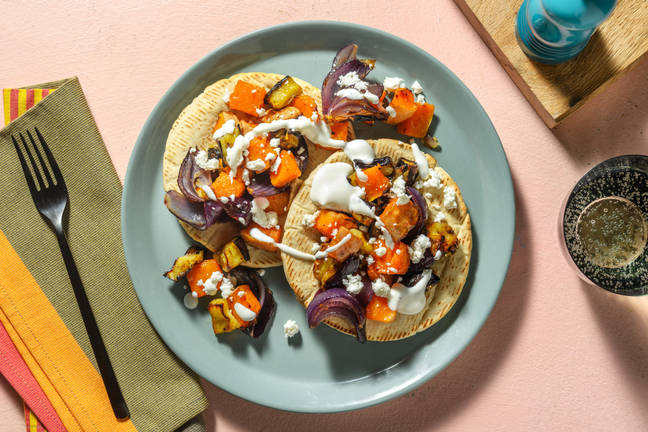 Spiced Butternut and Aubergine Naan