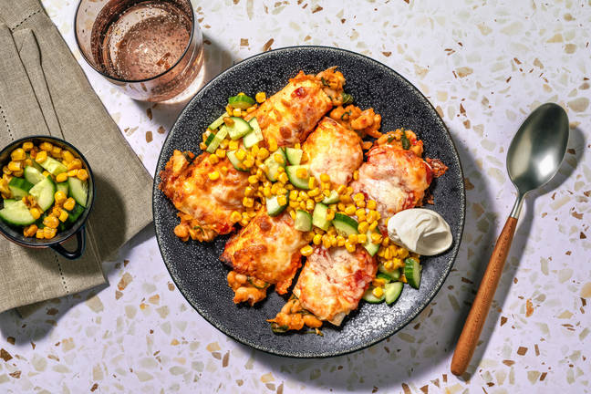 Cannellini Bean & Veggie Enchiladas