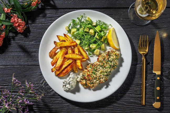 Fish, Chips and Homemade Tartare Sauce 