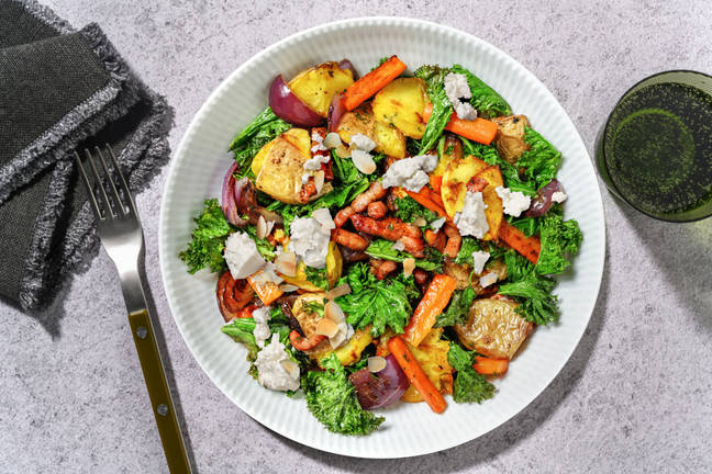 Warm Roast Potato, Bacon and Crispy Kale Salad