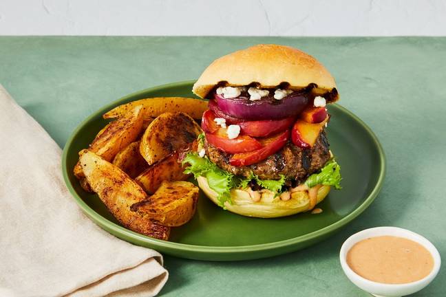 Savoury-Sweet BBQ Burgers with Caramelized Nectarines