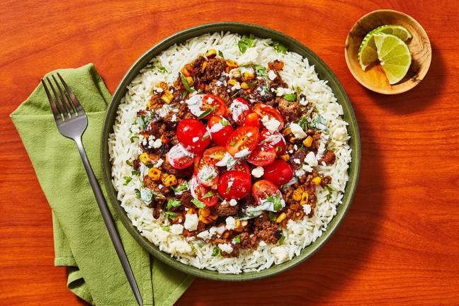Beef and 'Elote' Rice Bowls