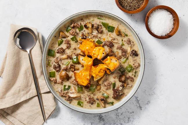 Carb Smart 'Philly Cheesesteak' Soup