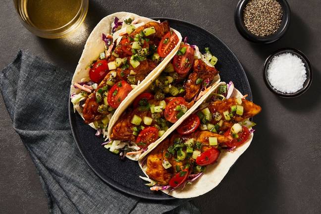 Caribbean Mango-Glazed Chicken Tacos