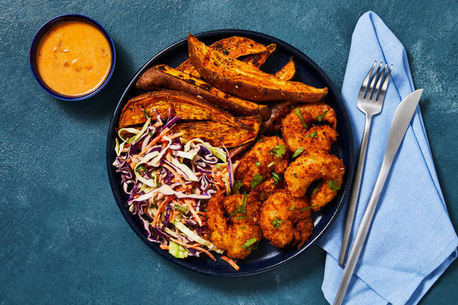 Jumbo Coconut Shrimp and Cilantro-Slaw