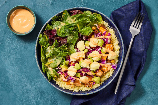 Sesame-Crusted Halloumi and Sweet Potato Bowls