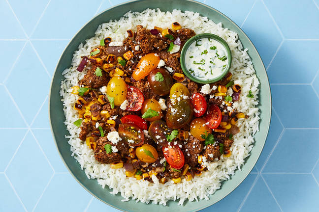 Beef and 'Elote' Rice Bowls
