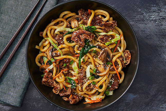 SuperQuick Teppanyaki Beef and Udon Noodles