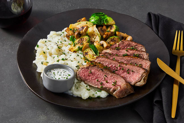 Ribeye Steak and Horseradish-Chive Cream