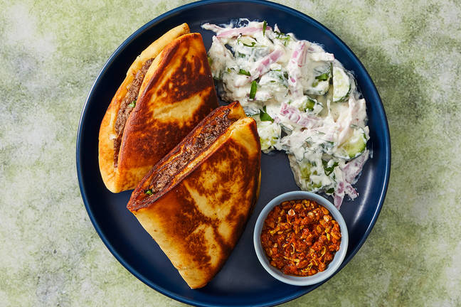 Middle Eastern Beef-Stuffed Flatbreads