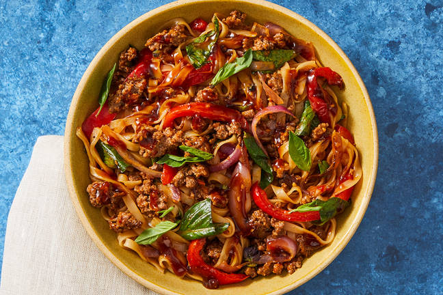 SuperQuick Thai Beef Drunken Noodles