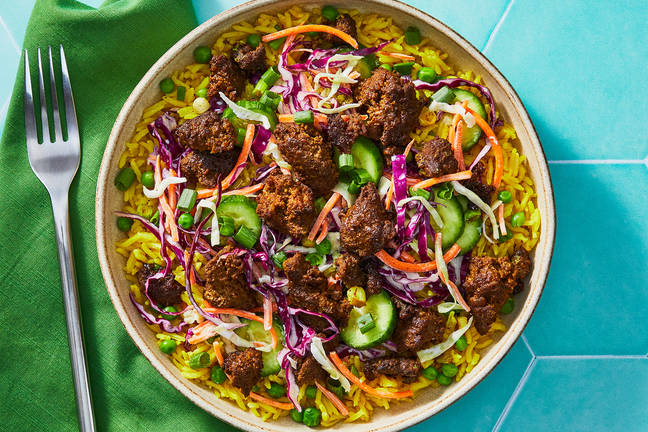 Jamaican-Spiced Beef with Rice-and-Peas