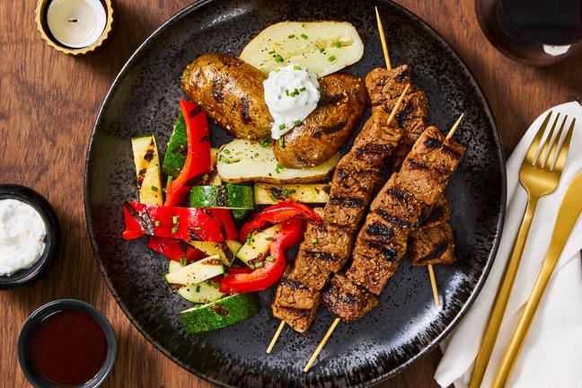 Grilled Marinated Steak Kebabs
