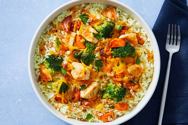 One-Pan Cheesy Chicken Rice