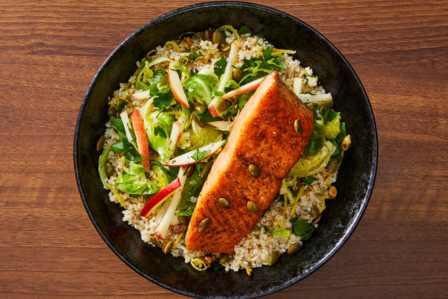 Nutritionist's Pick: Paprika-Spiced Salmon and Apple-Brussels Sprout Slaw