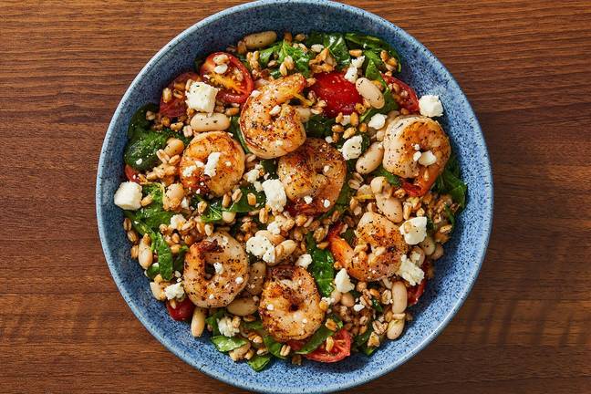 Garlic Shrimp-and-Farro Bowls