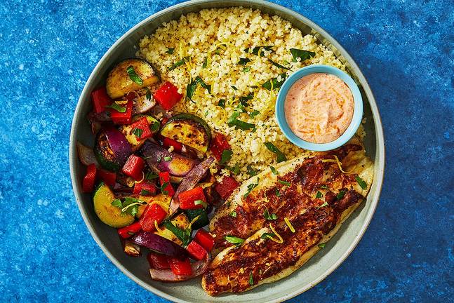 Middle Eastern-Spiced Fish and Couscous Bowls