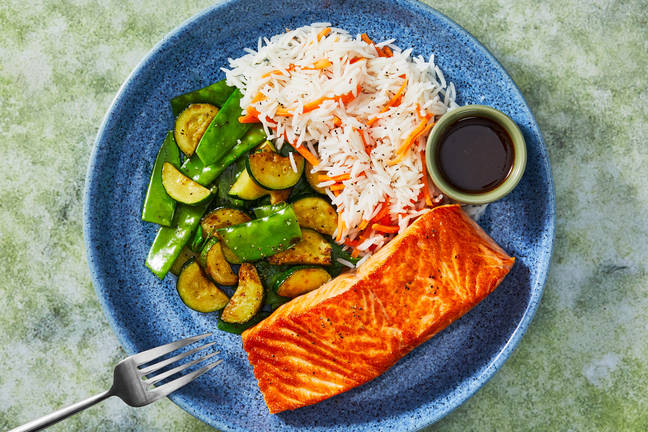 Miso-Honey Salmon and Garlic Rice