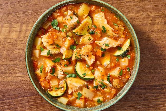 SuperQuick Manhattan-Style Chowder with Tilapia 