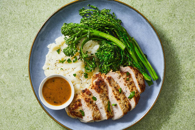 Carb Smart Roasted Pork Chops and Shallot Gravy