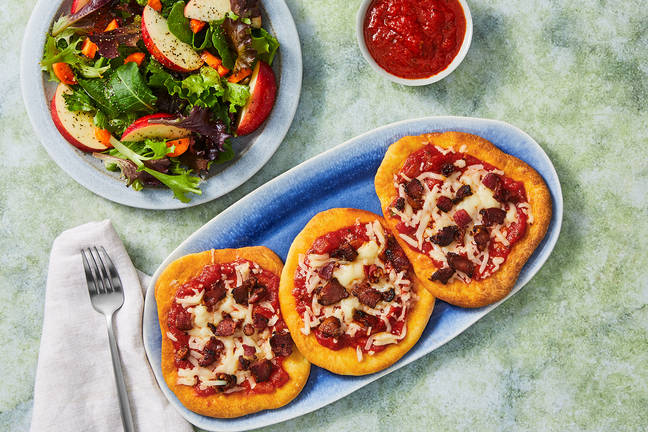 Mini pizzas au fromage et au bacon