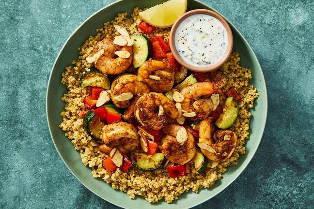 Nutritionist's Pick: Indian-Spiced Shrimp and Bulgur