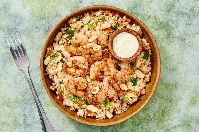Choix du nutritionniste : Taboulé de crevettes au citron et à la menthe