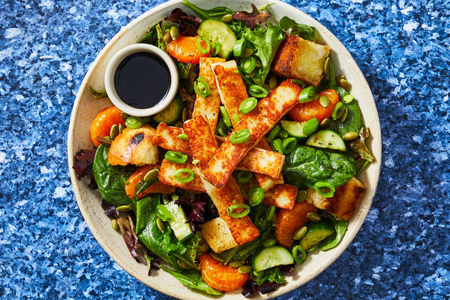 Halloumi, Clementine and Pea Salad