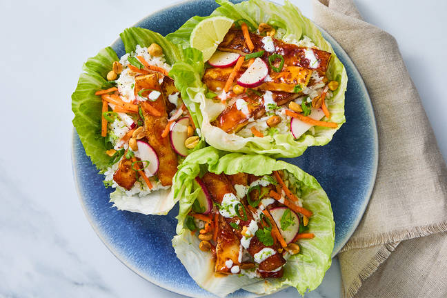 Sweet Chili Halloumi Lettuce Cups