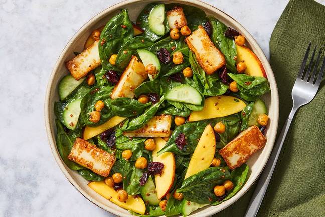 Peach-and-Halloumi Salad