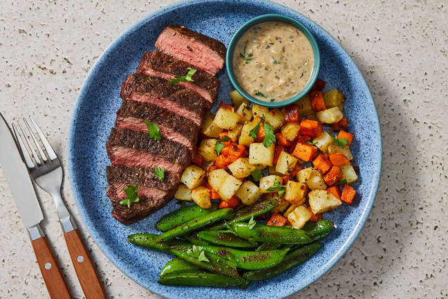 Steaks and Creamy Shallot Sauce