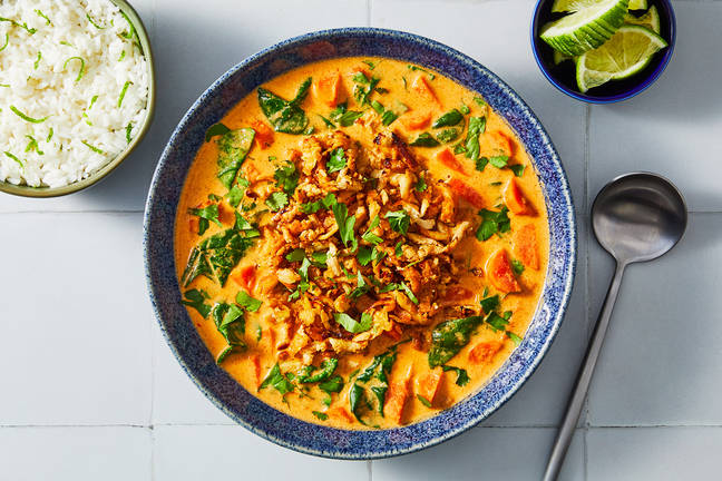 Miso Peanut Curry with Crispy Tofu