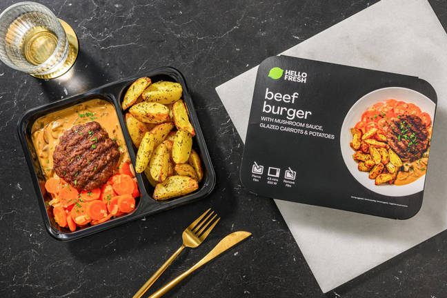 Beef Burger With Mushroom Sauce & Potatoes