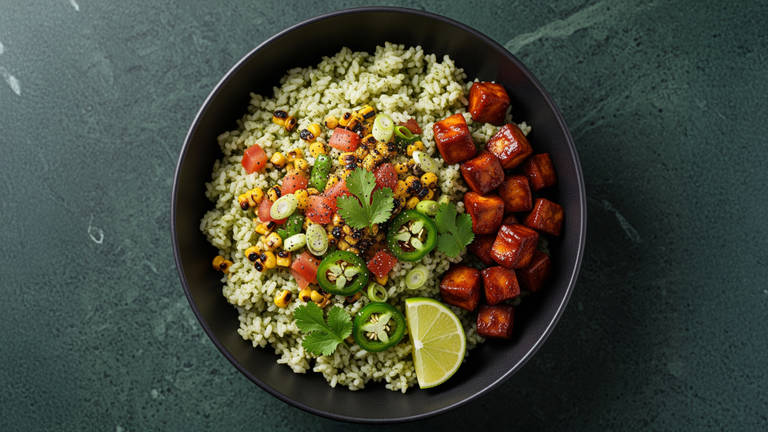 Spicy BBQ Tofu & Chimichurri Rice Bowls