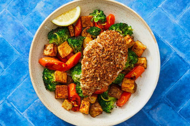 Crunchy Italian Chicken Sheet Pan Bake