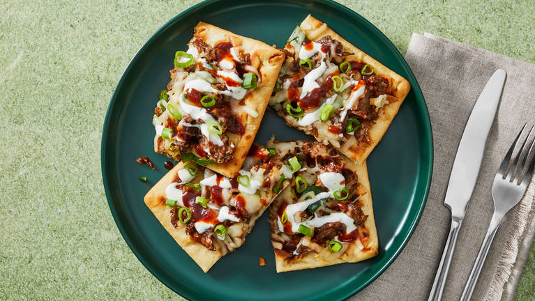 BBQ Pulled Mushroom Flatbreads