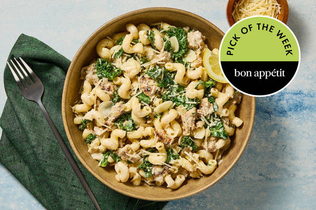 Creamy Chicken Sausage & Kale Cavatappi