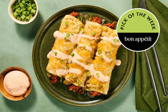 One-Pan Turkey Enchiladas Verdes
