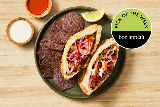 Shawarma-Spiced Beef & Golden Raisin Pitas