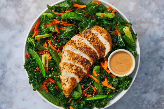 Sesame-Garlic Chicken & Kale Salad