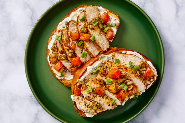 Open-Faced Tuscan-Spiced Chicken Sandos