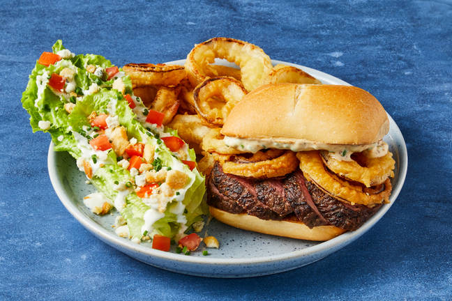 Sirloin Steak Sandwiches & Onion Rings