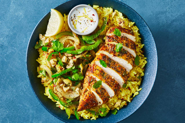 Moroccan Chicken & Turmeric Rice Bowls