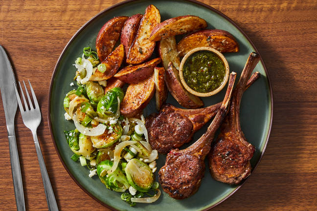 Chimichurri Lamb Chops & Hot Honey Brussels Sprouts
