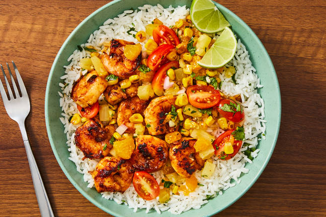 Sweet Shrimp & Cilantro Rice Bowls