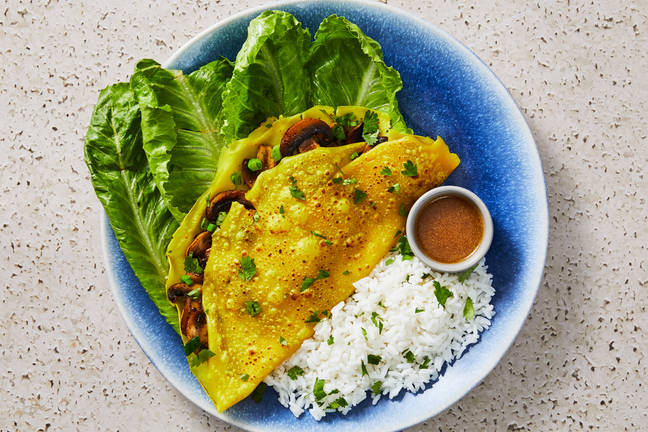 Vietnamese-Style Turmeric Crepes & Coconut Rice